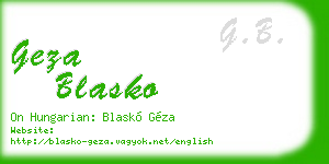 geza blasko business card