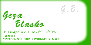 geza blasko business card